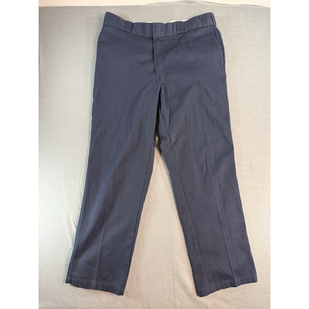 Dickies 874 Pants Mens 36x28 Blue Regular Fit Canvas Chino Straight Workwear